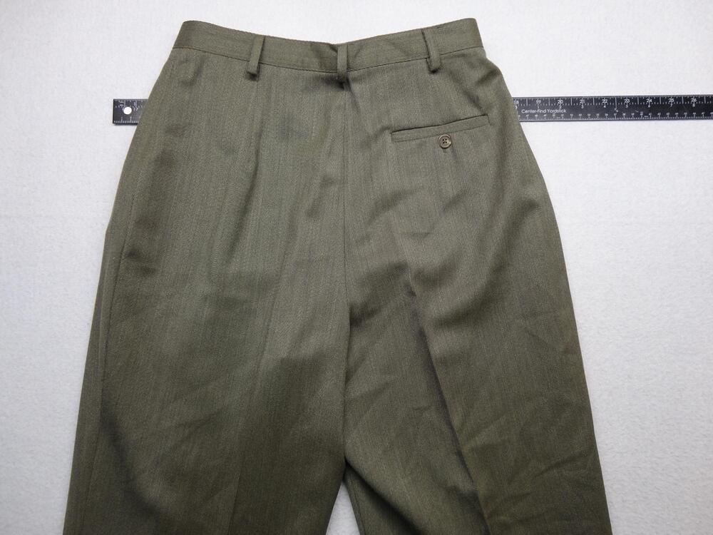 Lauren Ralph Lauren Pants Womens 8 Green Wool Twill Pleated Cuffed Lined Dress - Picture 8 of 8